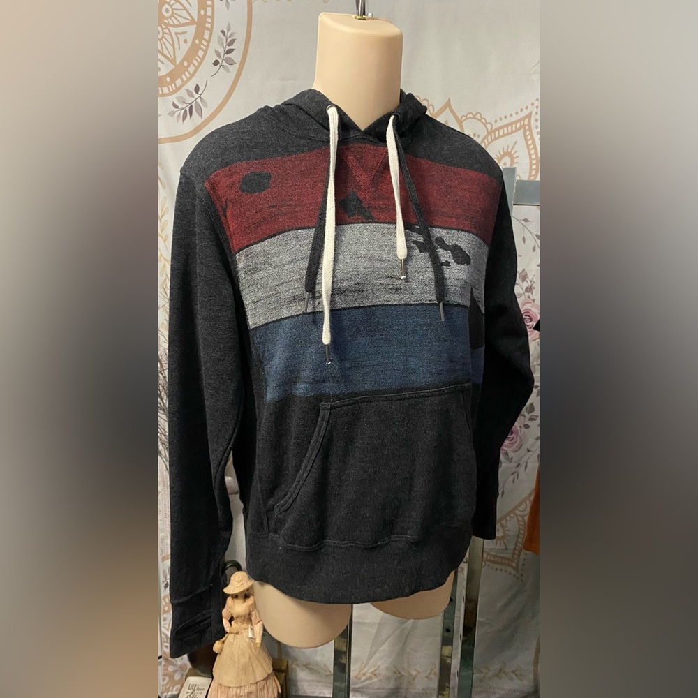 EUC Honolua hoodie mens size small red, white and blue